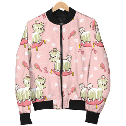 Bichons Frise Pattern Print Design 01 Men Bomber Jacket