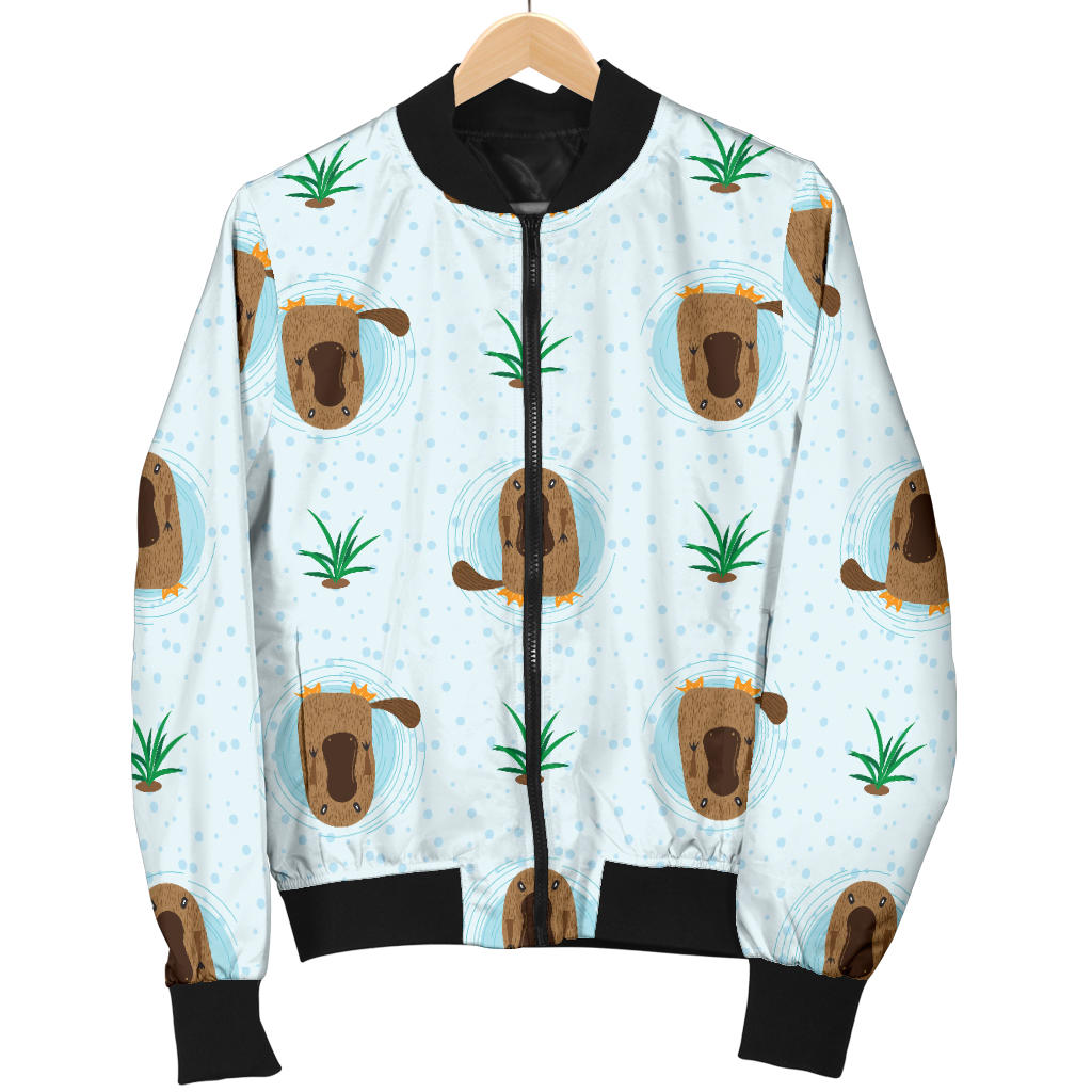 Platypus Pattern Print Design A04 Men Bomber Jacket