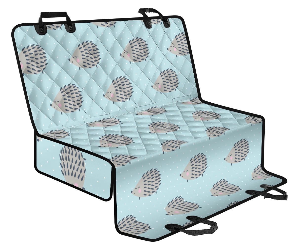 Hedgehog Pattern Print Design 02 Rear Dog Car Seat Cover Hammock