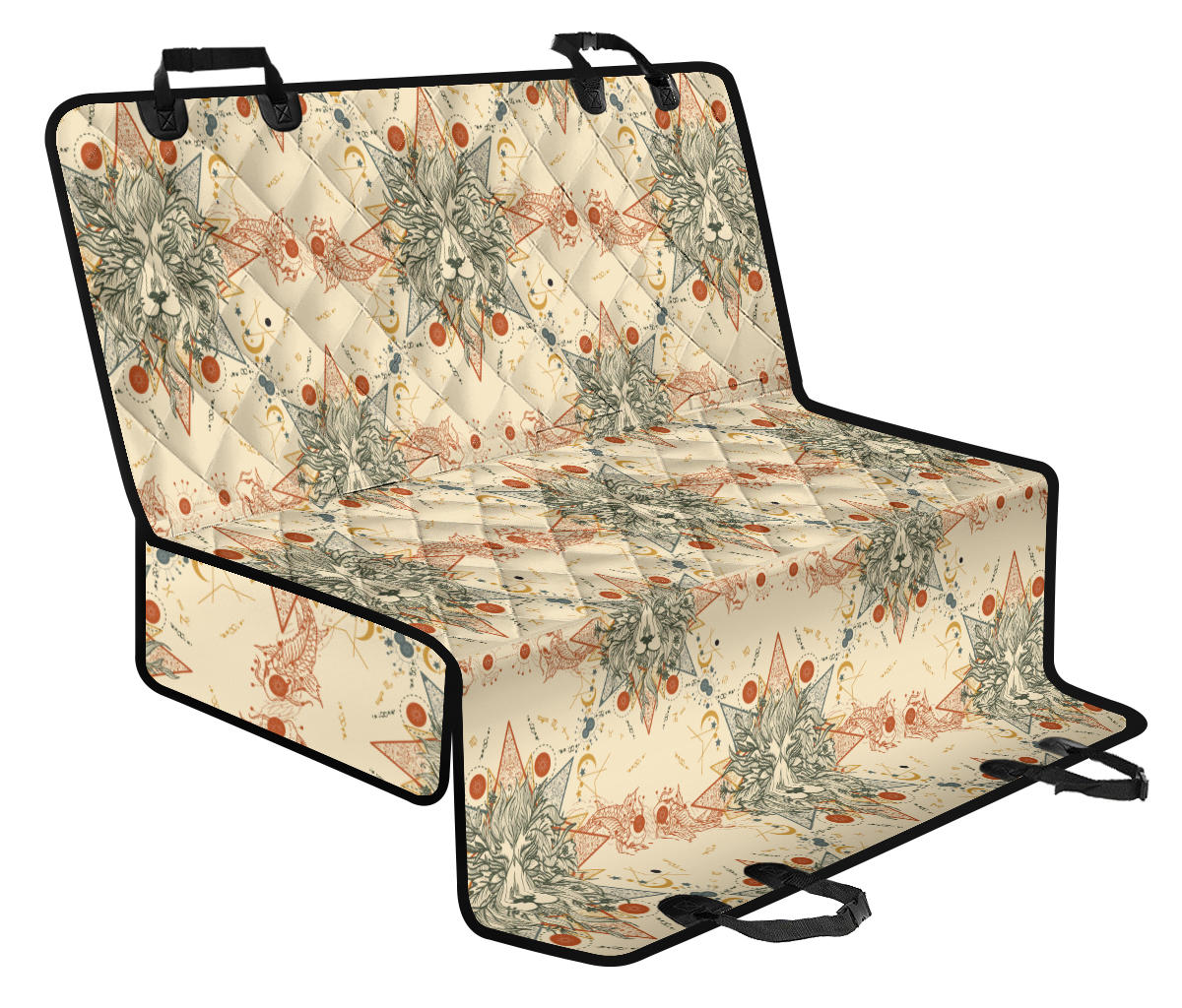 Leo Pattern Print Design 02 Rear Dog Car Seat Cover Hammock