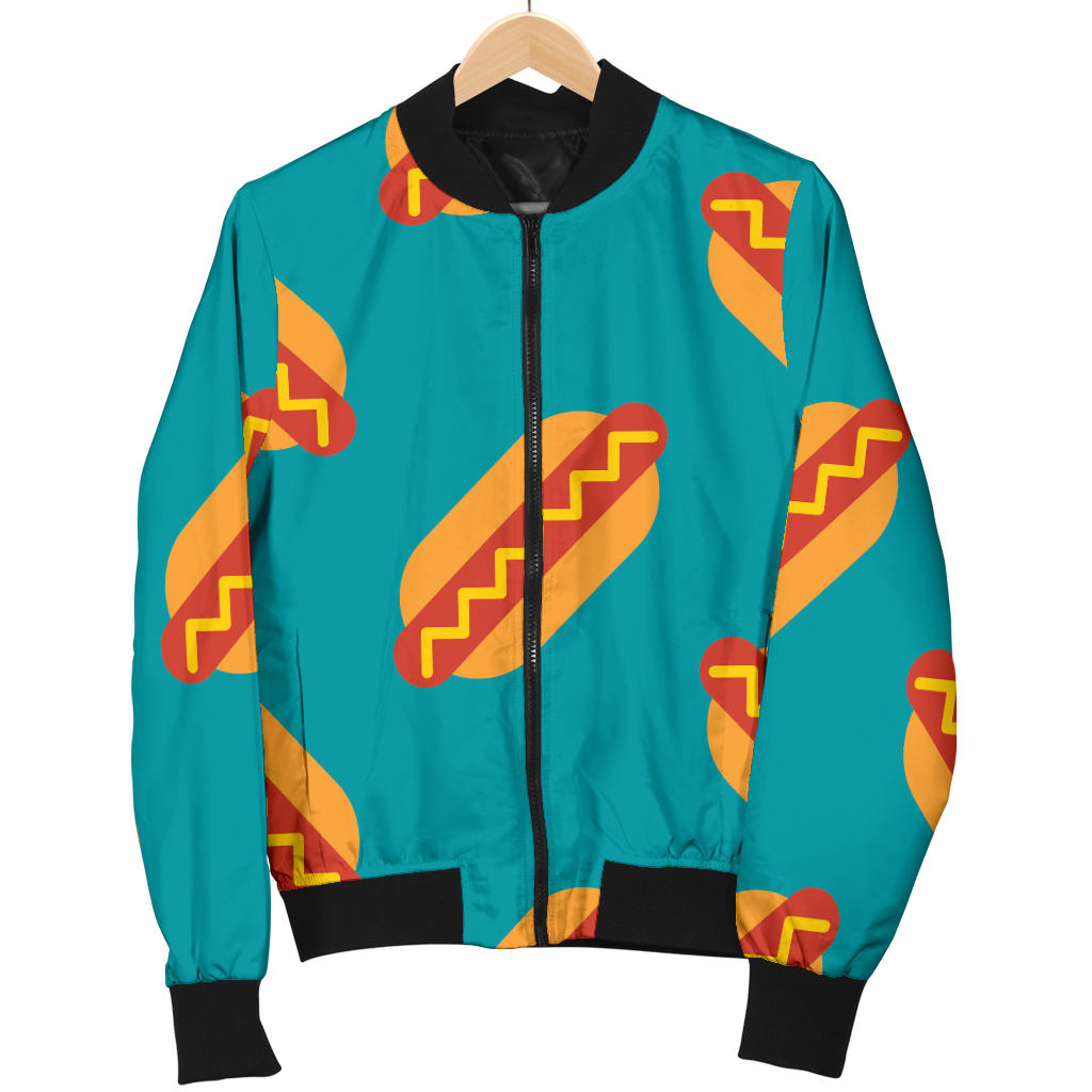 Hot Dog Pattern Print Design 03 Men Bomber Jacket