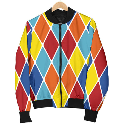 Harlequin Pattern Print Design 01 Men Bomber Jacket