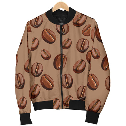 Coffee Pattern Print Design 07 Men Bomber Jacket