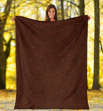 Aboriginal Pattern Print Design 02 Premium Blanket