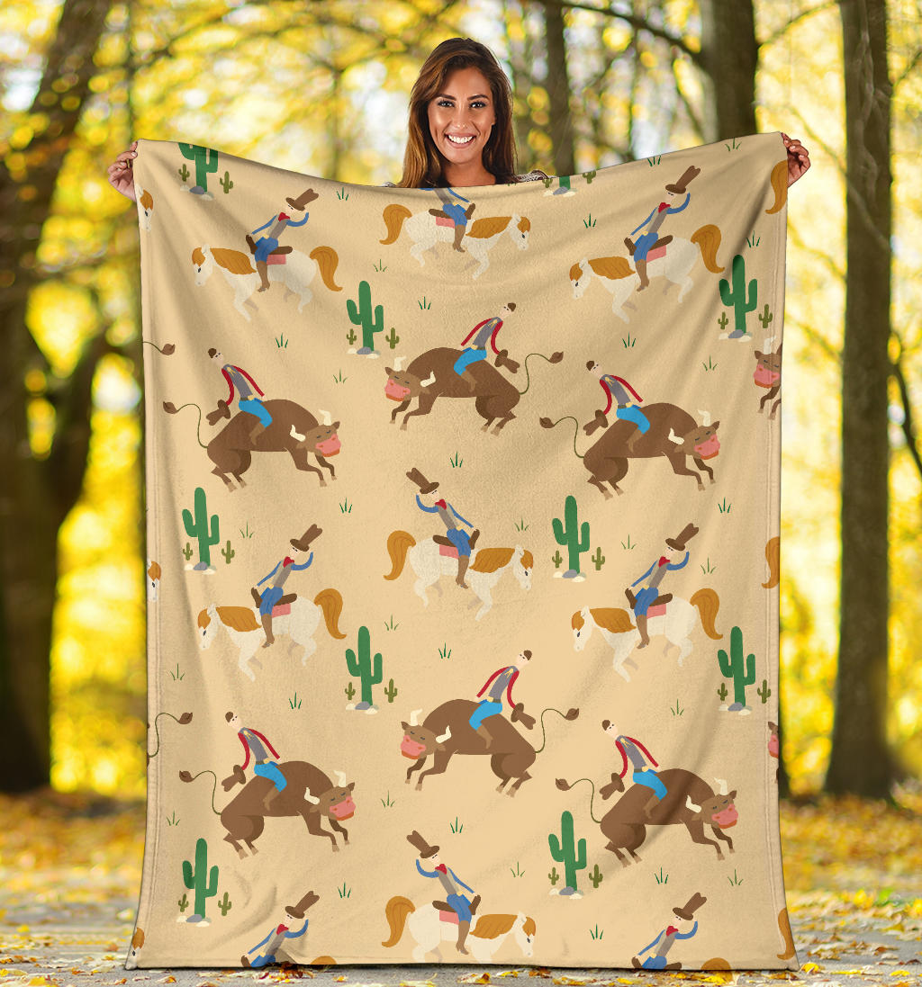 Rodeo Pattern Print Design A02 Premium Blanket