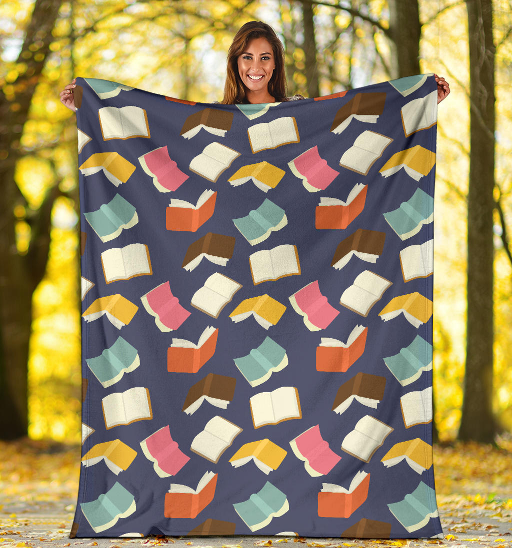 Book Pattern Print Design 01 Premium Blanket