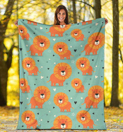 Lion Baby Pattern Print Design 03 Premium Blanket