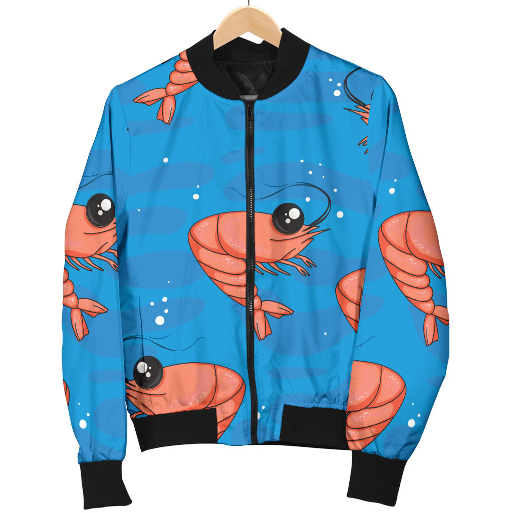 Prawn Cute Pattern Print Design 03 Men Bomber Jacket