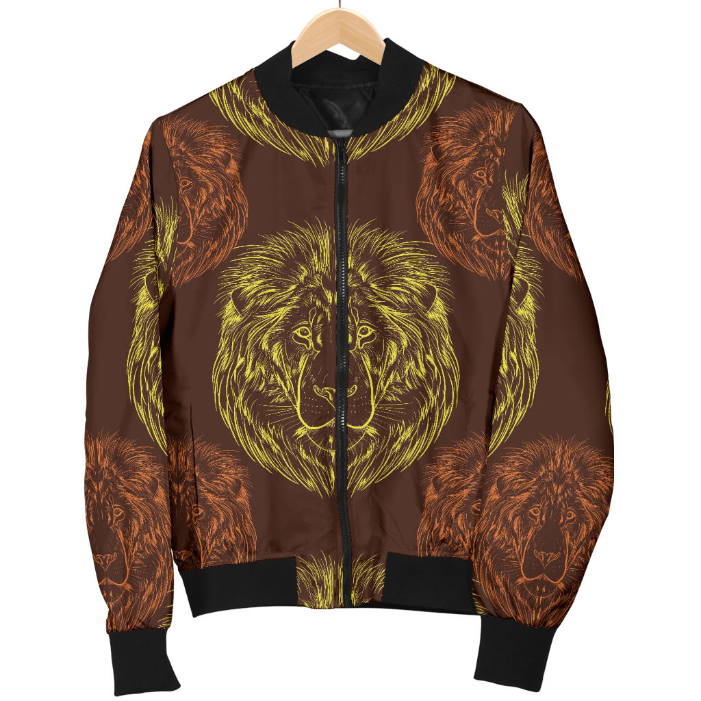 Lion Pattern Print Design 04 Men Bomber Jacket