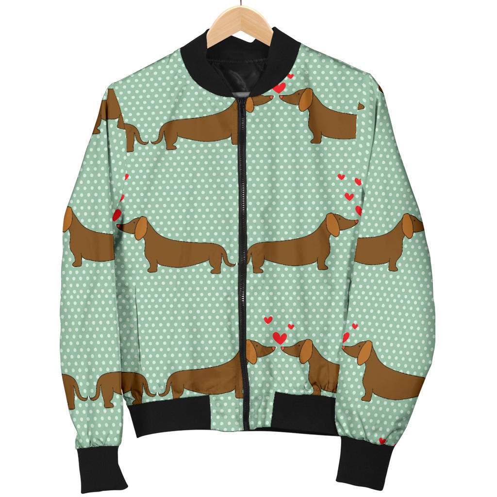 Dachshund Pattern Print Design 02 Men Bomber Jacket