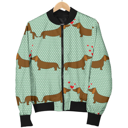 Dachshund Pattern Print Design 02 Men Bomber Jacket