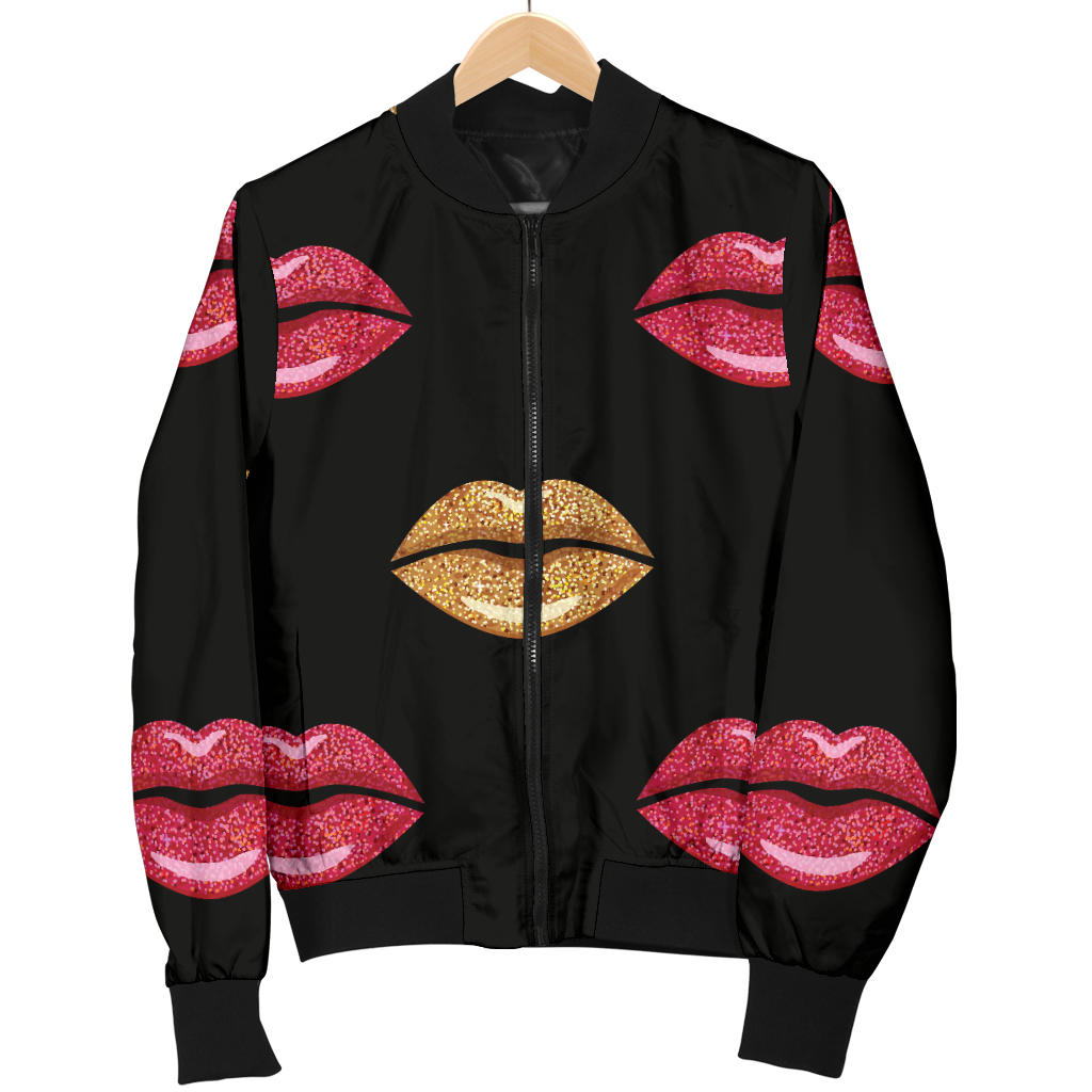 Lip Pattern Print Design 03 Men Bomber Jacket