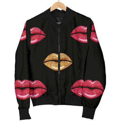 Lip Pattern Print Design 03 Men Bomber Jacket