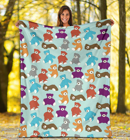 Bear Cute Pattern Print Design 03 Premium Blanket