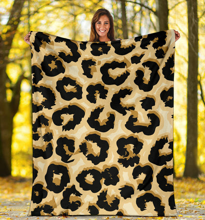 Jaguar Skin Pattern Print Design 02 Premium Blanket