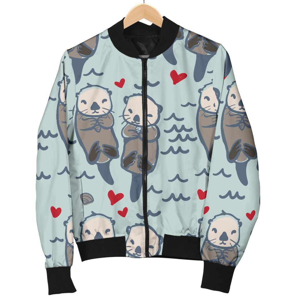Sea Otter Pattern Print Design 03 Men Bomber Jacket