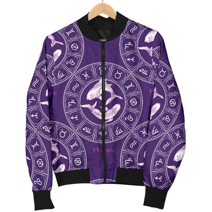 Pisces Pattern Print Design A02 Men Bomber Jacket