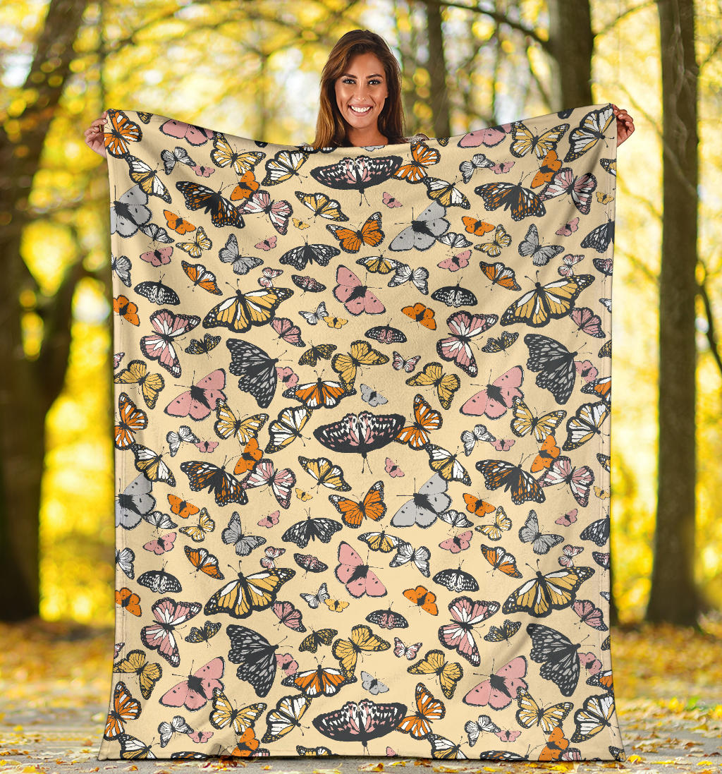 Butterfly Pattern Print Design 04 Premium Blanket
