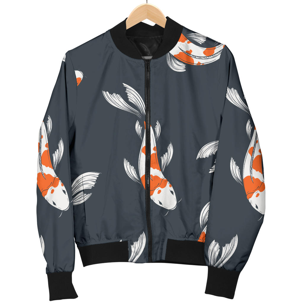 KOI Fish Pattern Print Design 04 Men Bomber Jacket