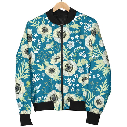 Anemone Pattern Print Design 01 Men Bomber Jacket