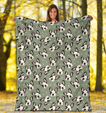 Boston Terrier Pattern Print Design 05 Premium Blanket