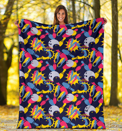 Bowling Pattern Print Design 02 Premium Blanket