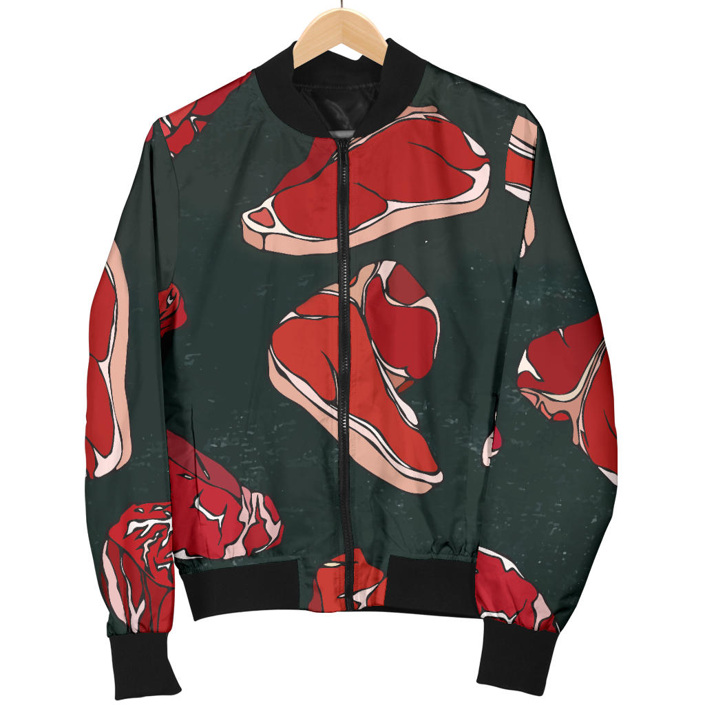 Meat Pattern Print Design 01 Men Bomber Jacket