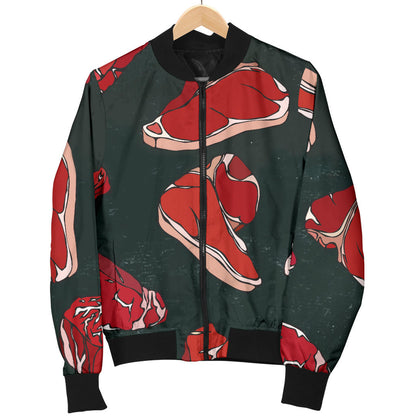 Meat Pattern Print Design 01 Men Bomber Jacket