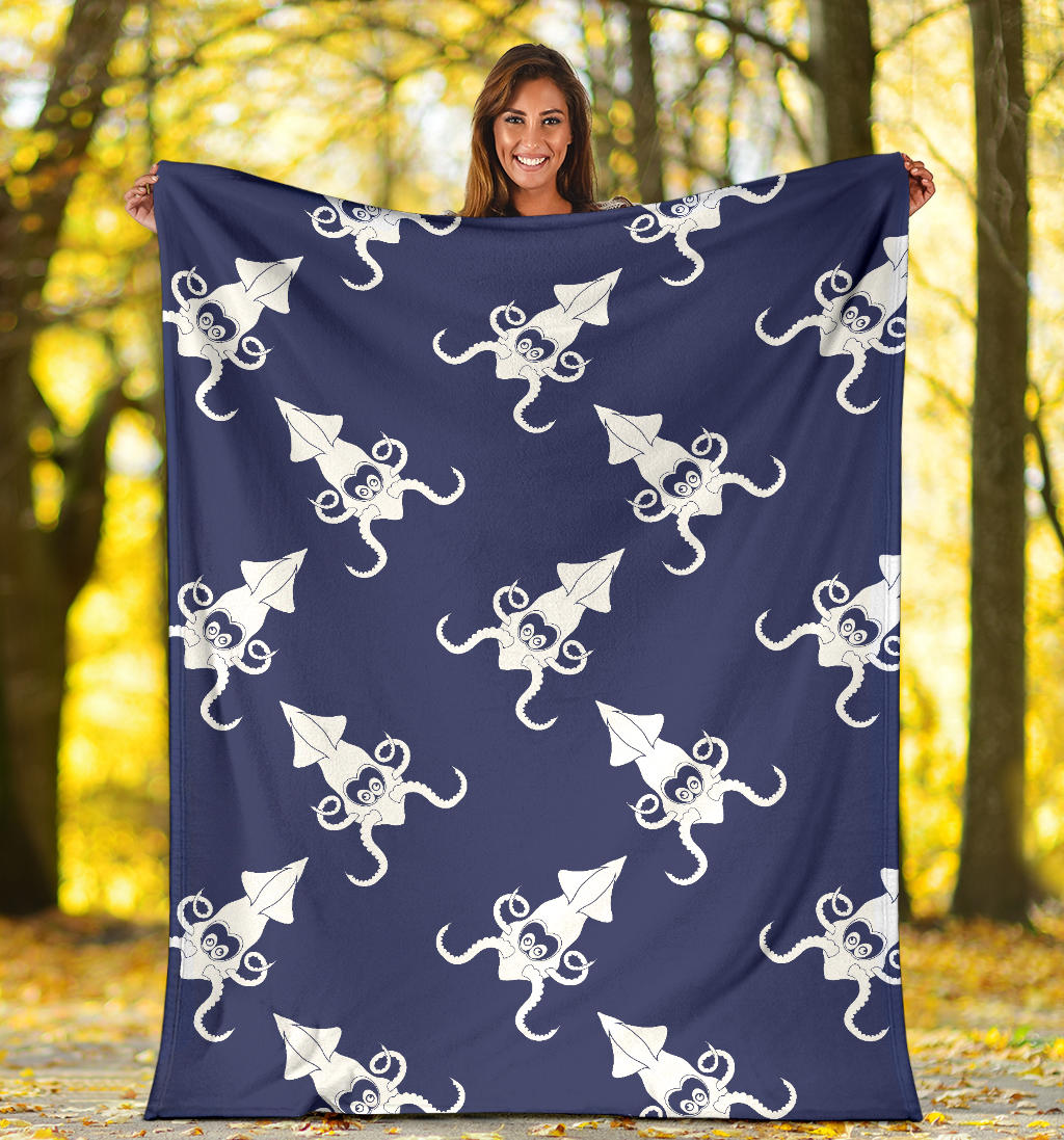Giant Squid Pattern Print Design 02 Premium Blanket