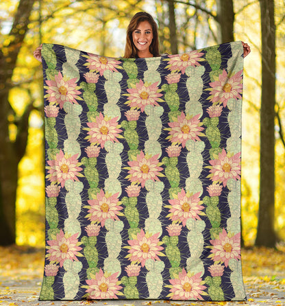 Cactus Pattern Print Design 01 Premium Blanket