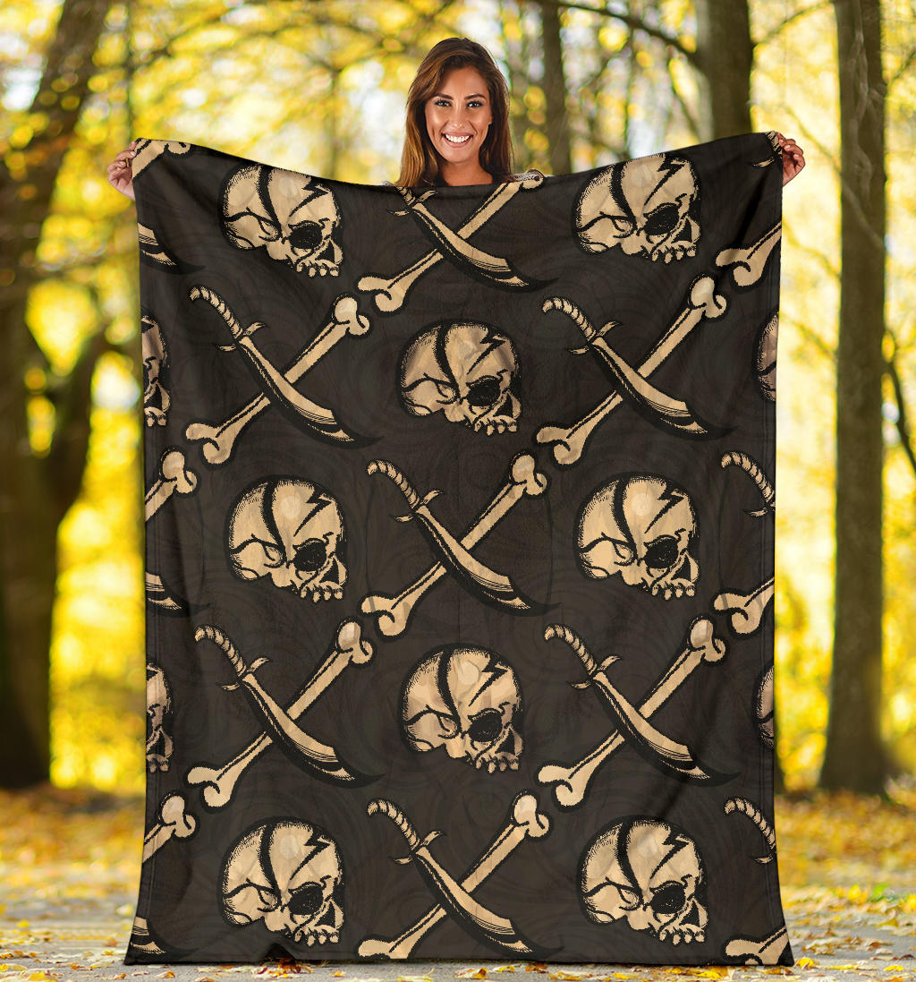 Pirate Pattern Print Design A03 Premium Blanket