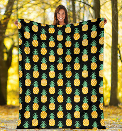 Pineapple Pattern Print Design A03 Premium Blanket