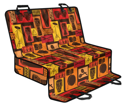 Percussion Pattern Print Design 02 Rear Dog Car Seat Cover Hammock