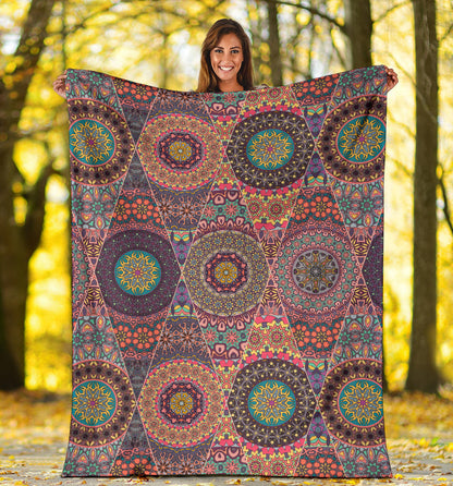 Bohemian Pattern Print Design 07 Premium Blanket