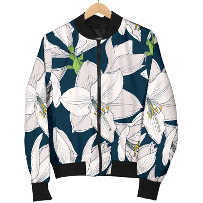 Amaryllis Pattern Print Design 01 Men Bomber Jacket