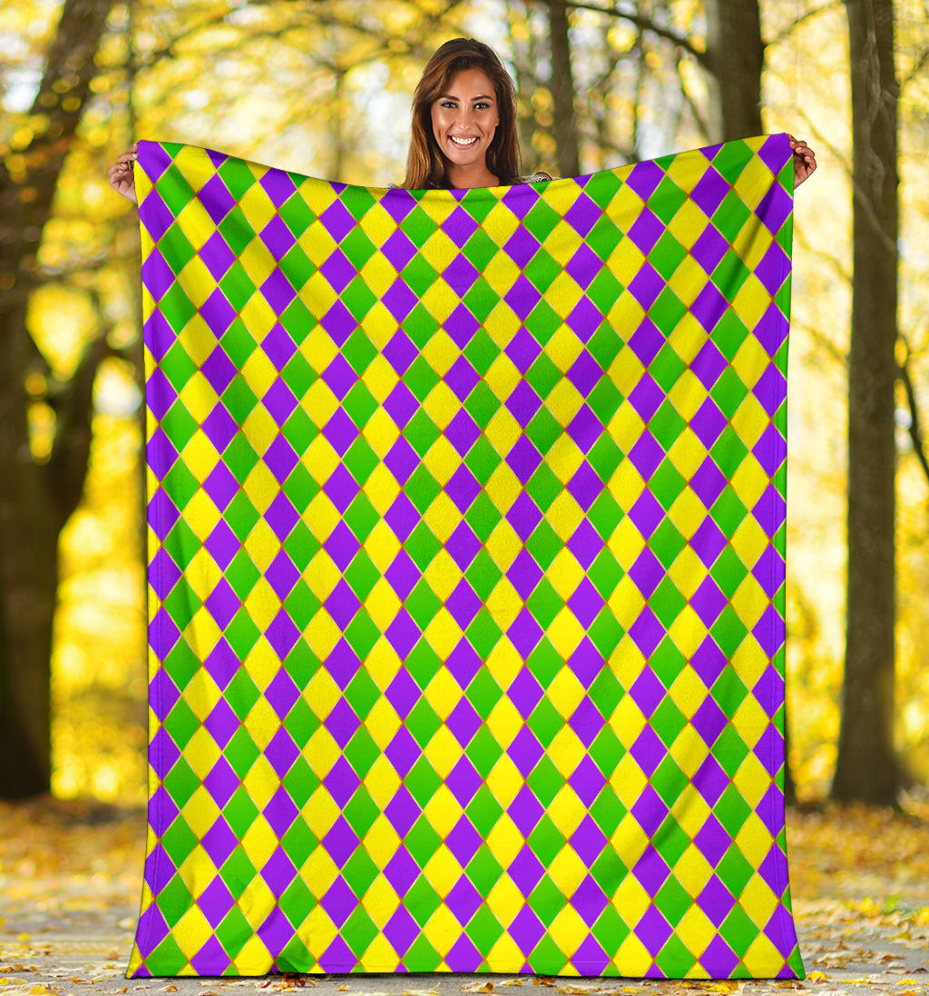 Mardi Gras Pattern Print Design 01 Premium Blanket