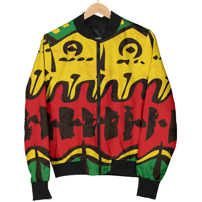 Rasta Pattern Print Design A01 Men Bomber Jacket