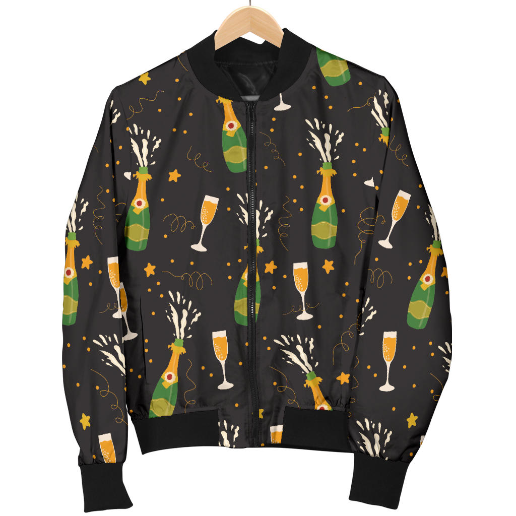 Champagne Pattern Print Design 04 Men Bomber Jacket