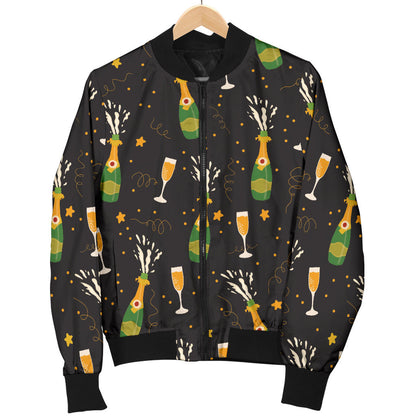 Champagne Pattern Print Design 04 Men Bomber Jacket