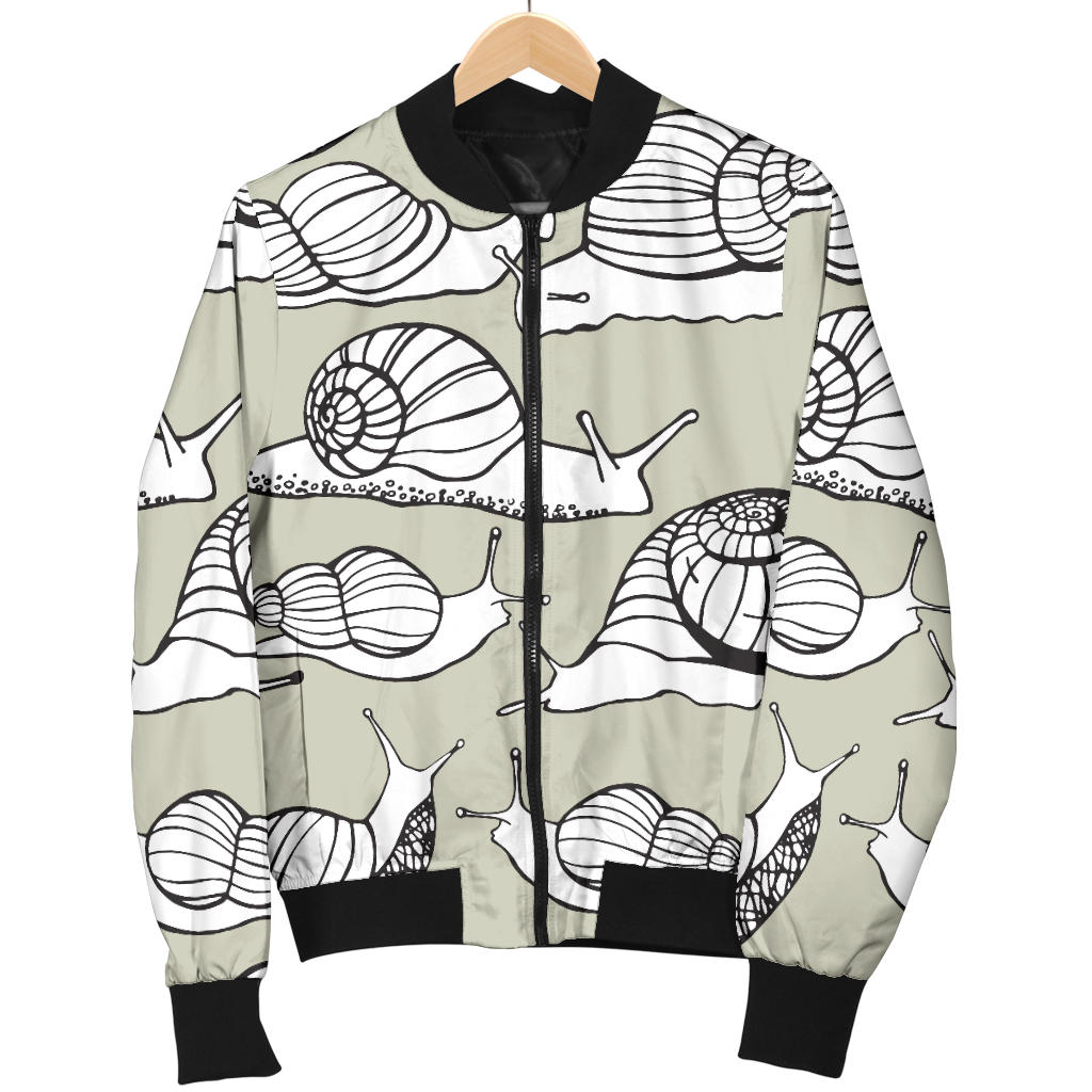 Snail Pattern Print Design 03 Men Bomber Jacket