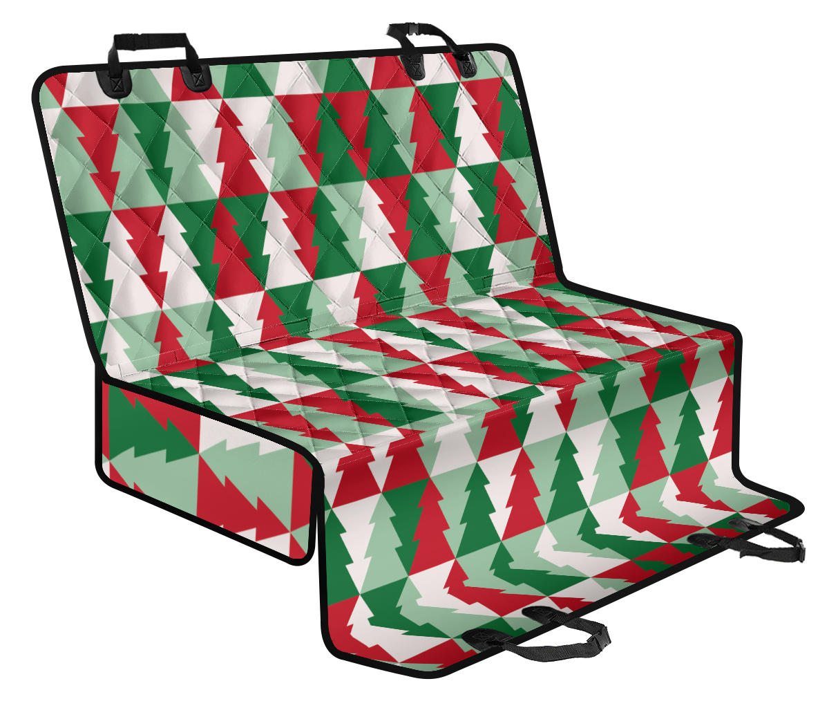 Christmas Tree Pattern Print Design 01 Rear Dog Car Seat Cover Hammock