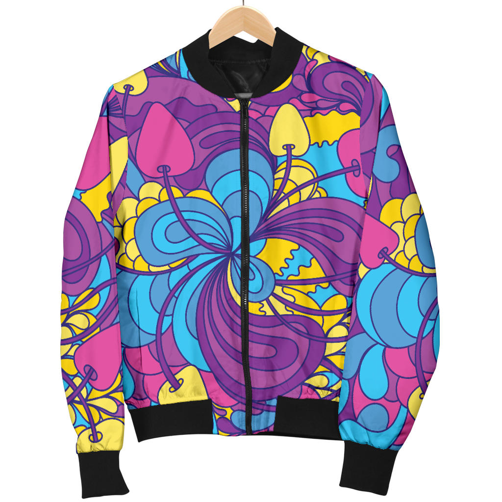 Psychedelic Mushroom Pattern Print Design A03 Men Bomber Jacket