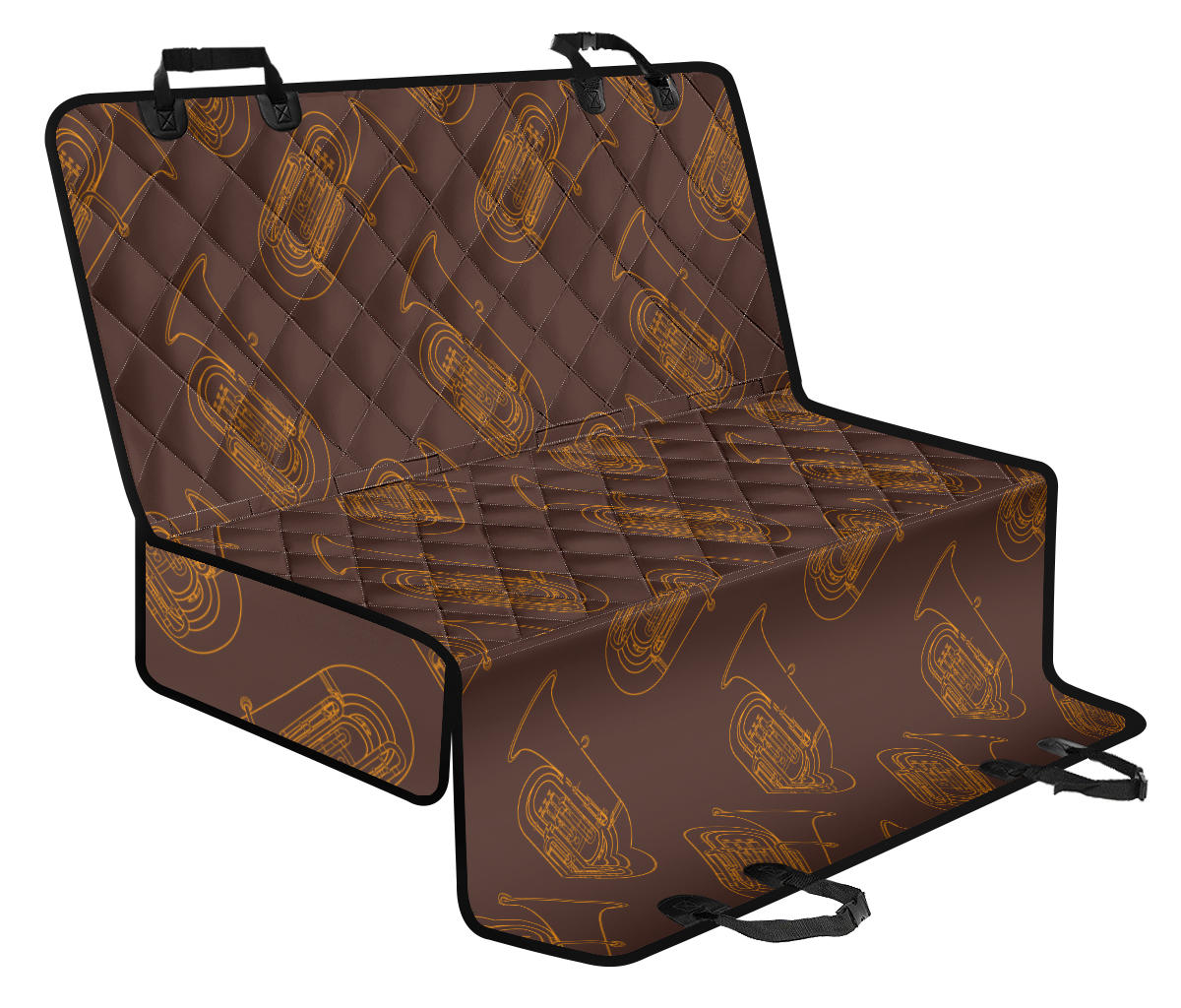 Tuba Pattern Print Design 02 Rear Dog Car Seat Cover Hammock
