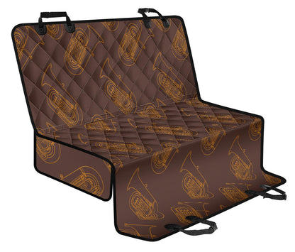 Tuba Pattern Print Design 02 Rear Dog Car Seat Cover Hammock