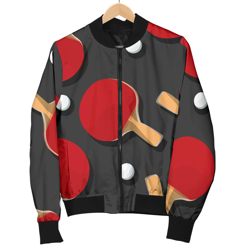 Ping Pong Pattern Print Design A05 Men Bomber Jacket