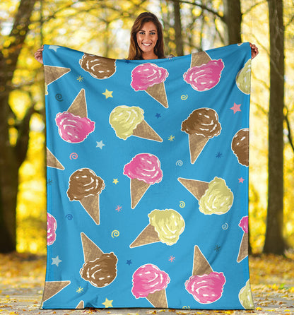 Ice Cream Pattern Print Design 01 Premium Blanket