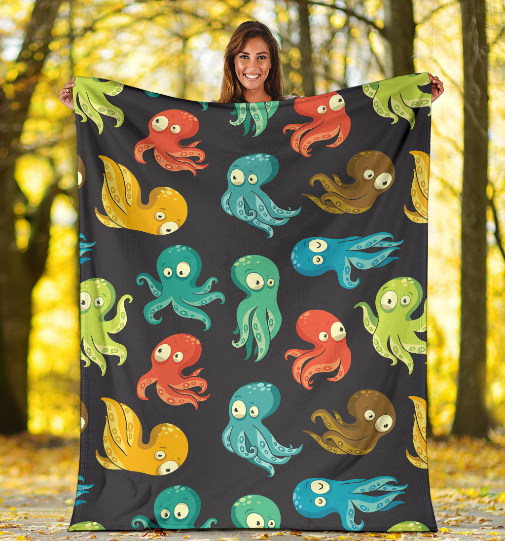 Octopus Pattern Print Design A01 Premium Blanket