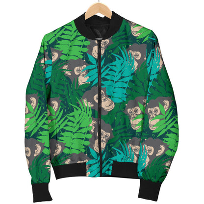 Chimpanzee Pattern Print Design 01 Men Bomber Jacket