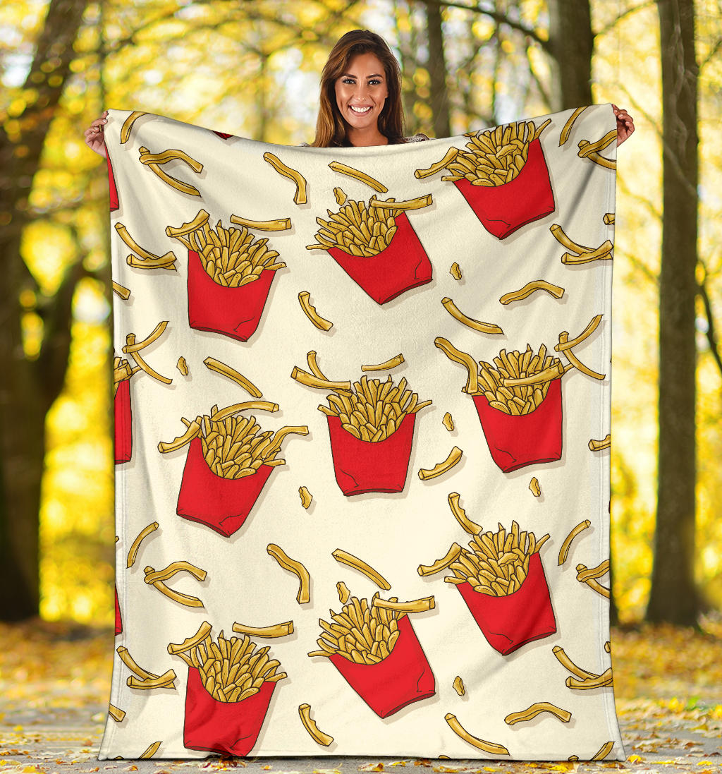 French Fried Pattern Print Design 01 Premium Blanket