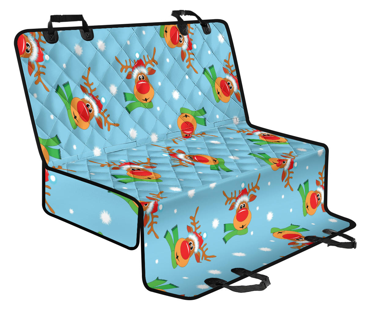 Reindeer cute Pattern Print Design 02 Rear Dog Car Seat Cover Hammock